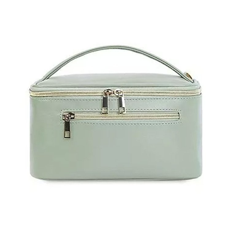 Portable PU Leather Skincare Cosmetic Brush Bag Makeup Storage Organizer