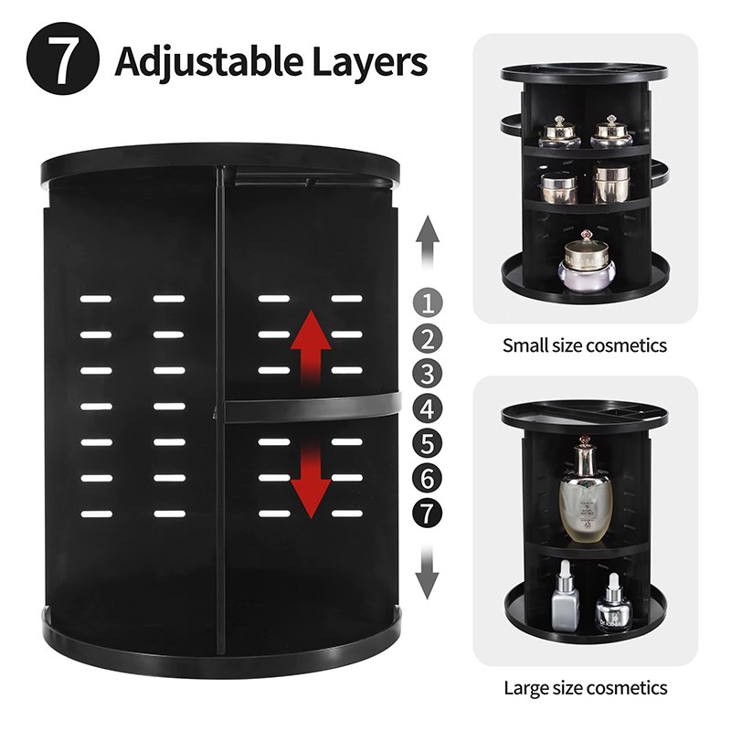 Transparent 360Degree Rotating Cosmetic Skincare Organizers Bathroom Counter Vanity Organizer