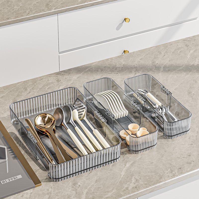 Office Scalable Clear Plastic Drawer Organizers Set Plastic Desktop Storage Box Table Sundries Bins Stationery Space Save