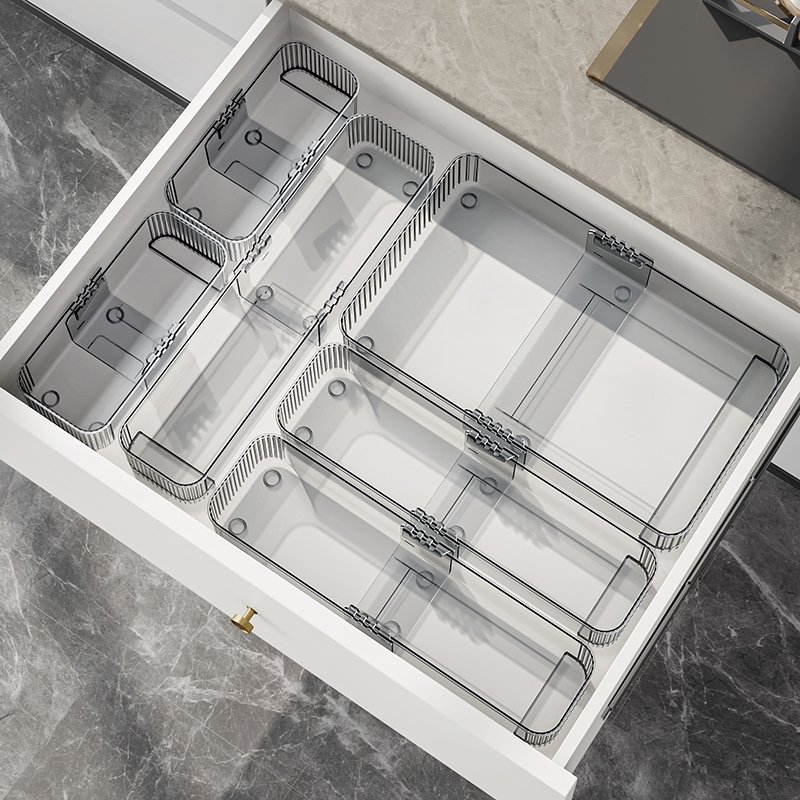 Office Scalable Clear Plastic Drawer Organizers Set Plastic Desktop Storage Box Table Sundries Bins Stationery Space Save