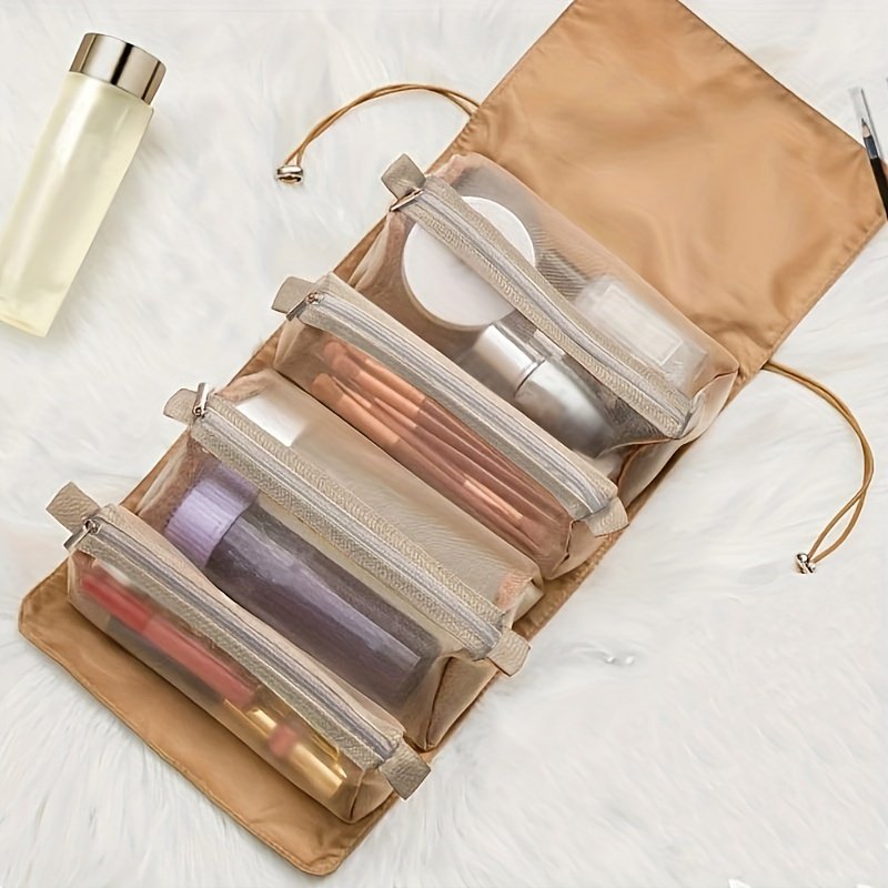 Private Label Wholesale Lady Cosmetic Bags Travel Organizer Pouch Makeup Bag Roll-Up Makeup Brush Bag