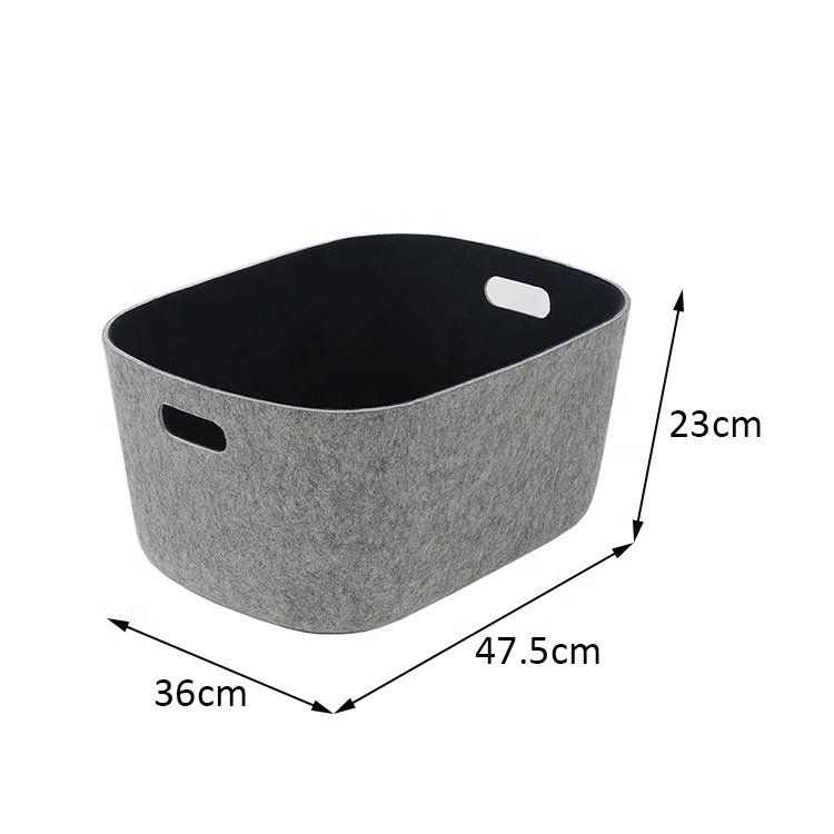 Eco-friendly PET Felt Storage Baskets Modern Design Felt Storage Bin Drawers Organizers Box Decorative Makeup Basket
