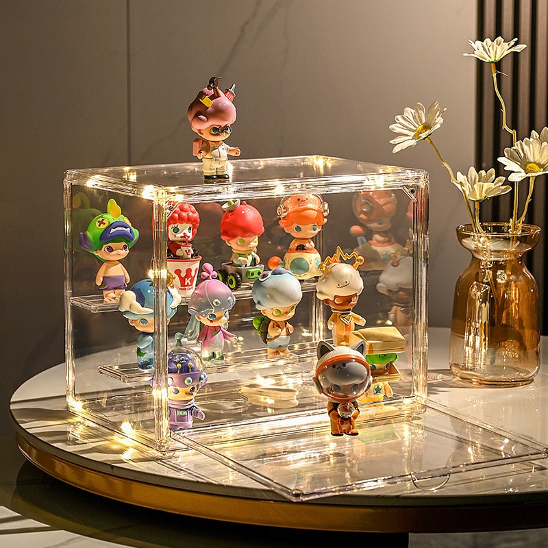 Stock large blind box storage box full transparent dustproof hand display cabinet doll toy storage box