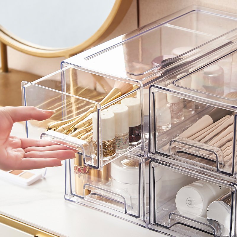 Chenyi Hot Selling Perfume Organizer Clear Storage Boxes & Bins Drawer-Type Plastic Makeup Organizer for Dresser