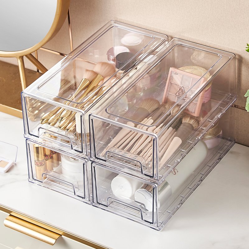 Chenyi Hot Selling Perfume Organizer Clear Storage Boxes & Bins Drawer-Type Plastic Makeup Organizer for Dresser