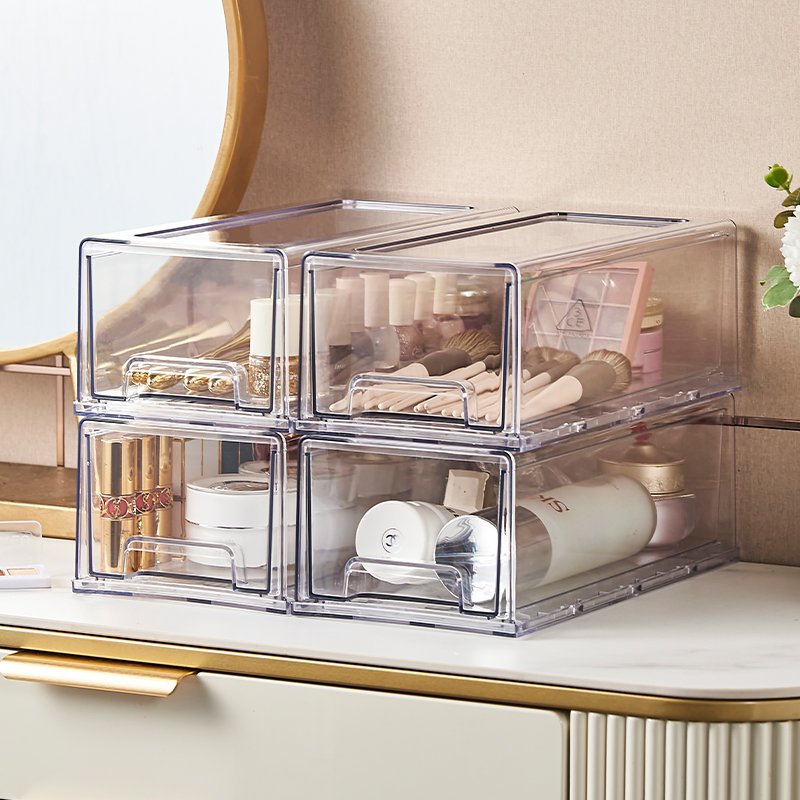 Chenyi Hot Selling Perfume Organizer Clear Storage Boxes & Bins Drawer-Type Plastic Makeup Organizer for Dresser