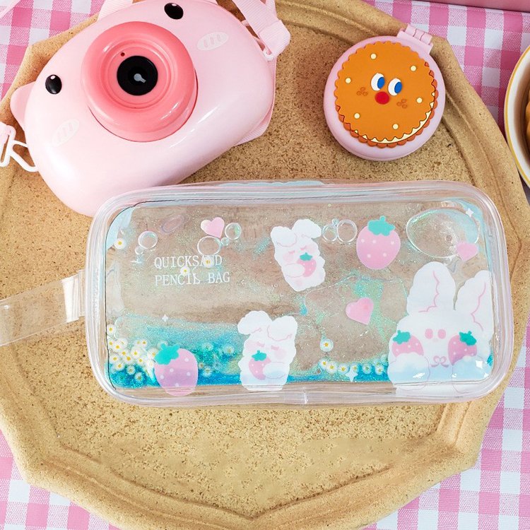 Cute Laser Teenage Girl School Pencil Case Transparent Pencil Pouch School Supplies