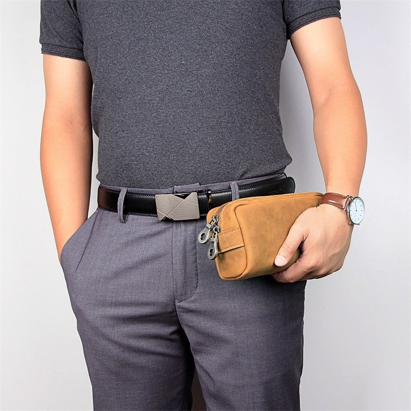 customizable Multifunctional leather cosmetic bag large capacity PU leather travel toiletry storage bag