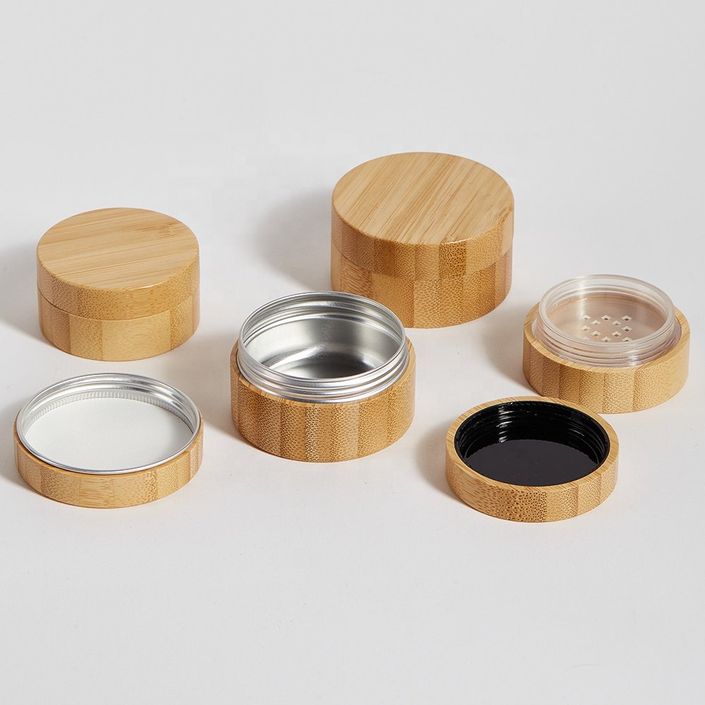 Wholesale Bamboo Shell Storage Container Cosmetology Makeup Jar for Face Cream Lotion Sample Dispense Stylish Storage Boxes Bins