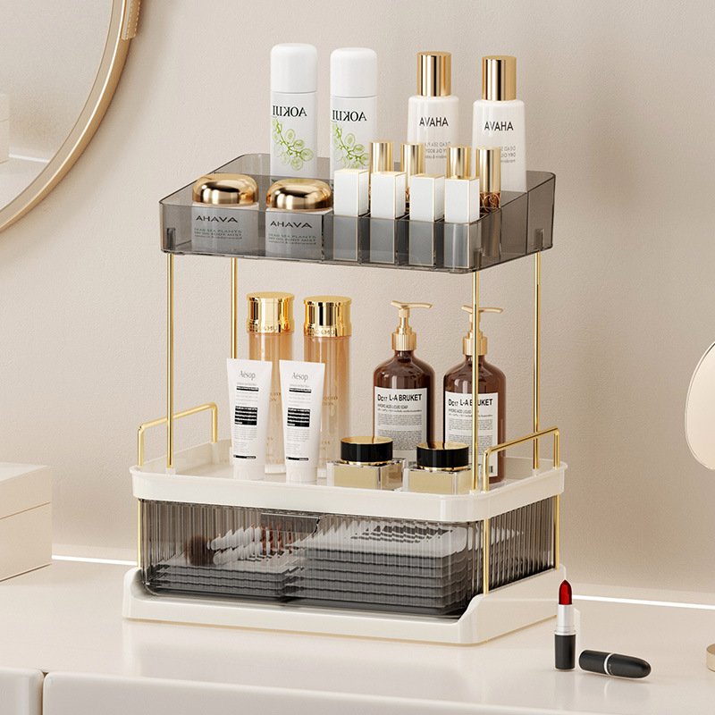 Countertop Bathroom Vanity Storage Makeup Organizer with Drawers for Skincare Cosmetics Bathroom Organizers Storage