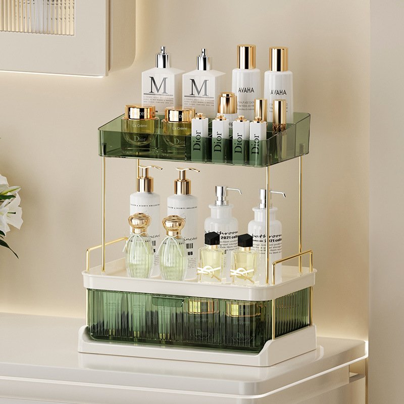 Countertop Bathroom Vanity Storage Makeup Organizer with Drawers for Skincare Cosmetics Bathroom Organizers Storage