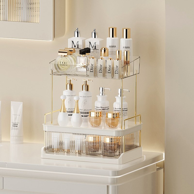 Countertop Bathroom Vanity Storage Makeup Organizer with Drawers for Skincare Cosmetics Bathroom Organizers Storage