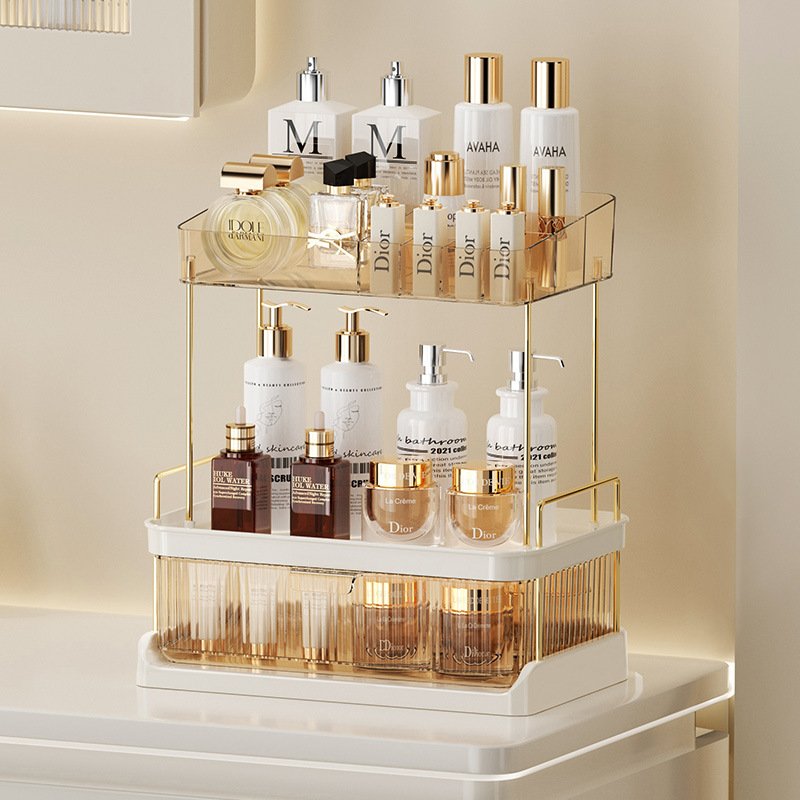 Countertop Bathroom Vanity Storage Makeup Organizer with Drawers for Skincare Cosmetics Bathroom Organizers Storage