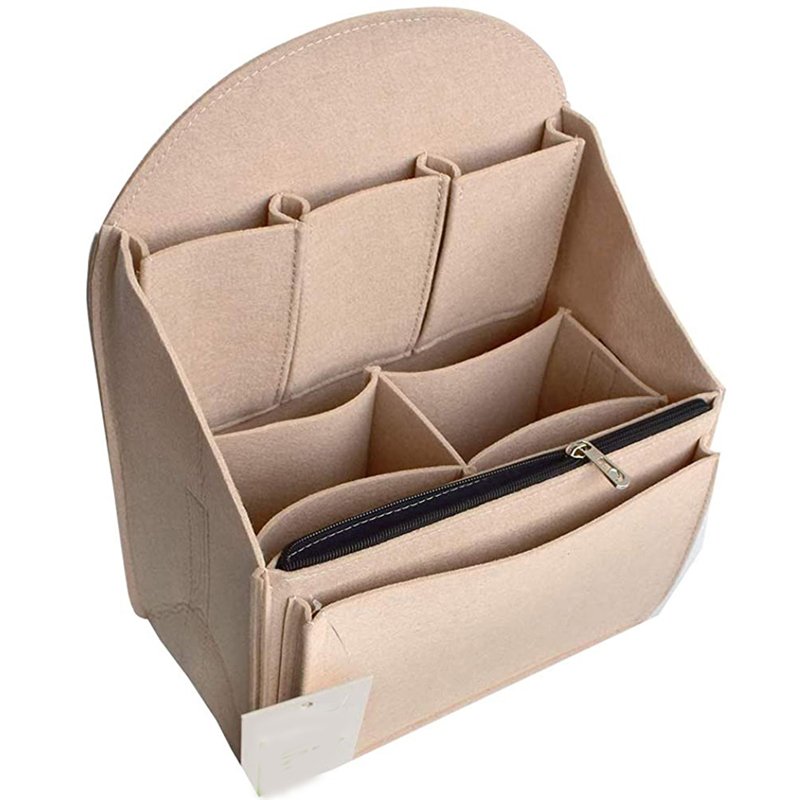Large Travel Felt Backpack Organizer Insert for Women and Men inner organizing makeup bag