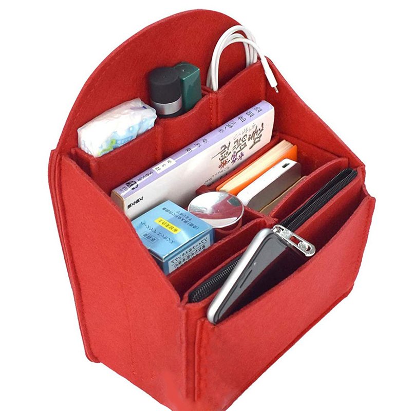 Large Travel Felt Backpack Organizer Insert for Women and Men inner organizing makeup bag