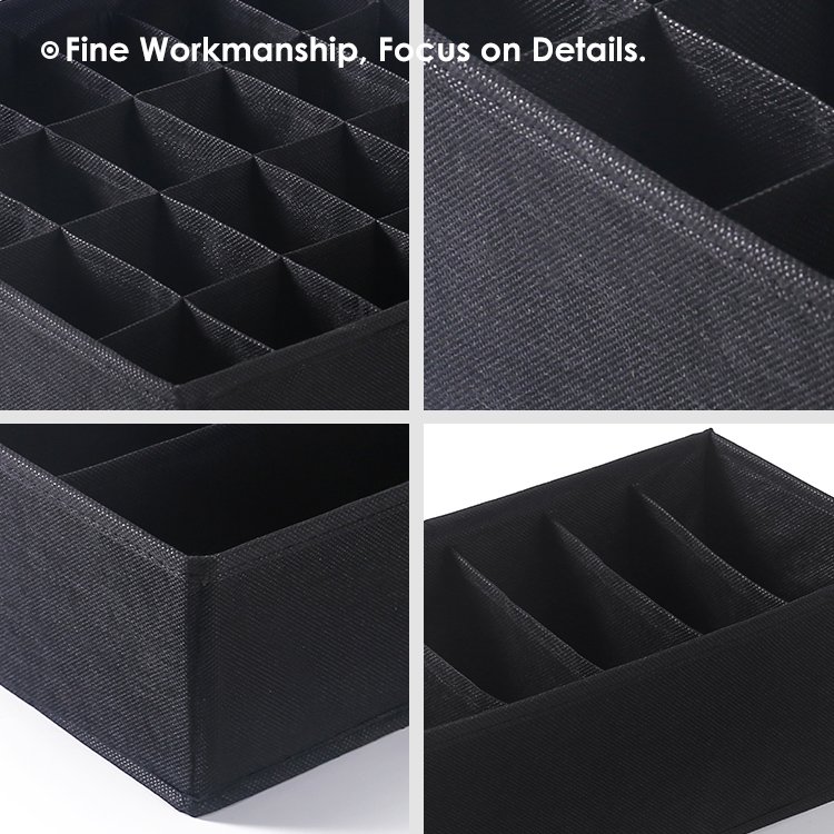 Drawer Underwear Storage Box Organizer Divider Fabric Foldable Dresser Bra Storage Bins