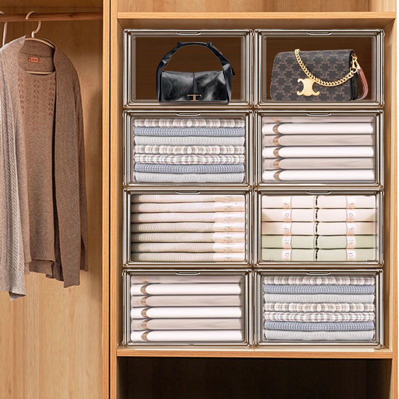 Transparent Jewelry Organizers Plastic Women's Cosmetics Storage Box Makeup Organizer Magnetic Cosmetic Box
