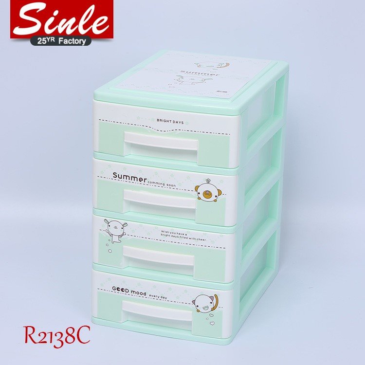 2/3/4 layers cartoon cute pink student stationery desktop storage organizer tools sundry office home plastic storage box drawers