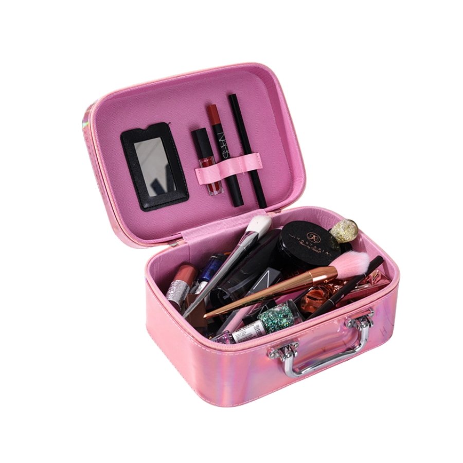 Beauty Store Vanity Cosmetic Makeup Organizer Portable makeup organizer with Mirror for Travelling Hanging Travel Toiletry Bag