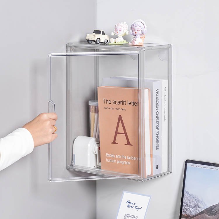 Wall-Mounted Cosmetic Storage Box Stackable Makeup Organizer For Cabinet Bathroom Perfume Display