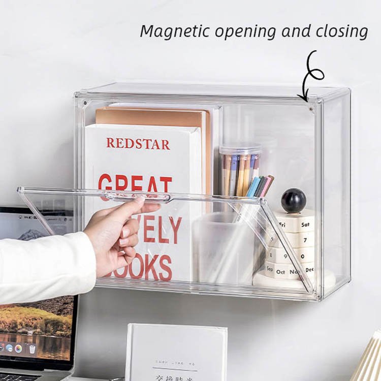 Wall-Mounted Cosmetic Storage Box Stackable Makeup Organizer For Cabinet Bathroom Perfume Display