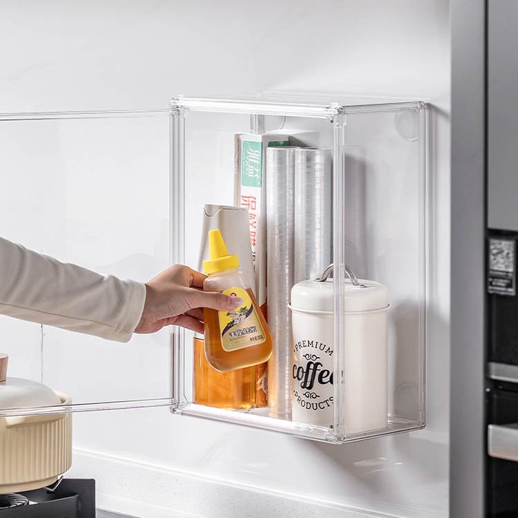 Wall-Mounted Cosmetic Storage Box Stackable Makeup Organizer For Cabinet Bathroom Perfume Display