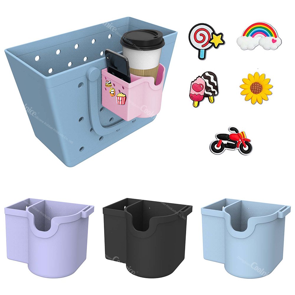 Muti use Makeup Tool Storage bag Silicone Water Bottle Bag Insert Charm Accessories for Bogf Beach Bag