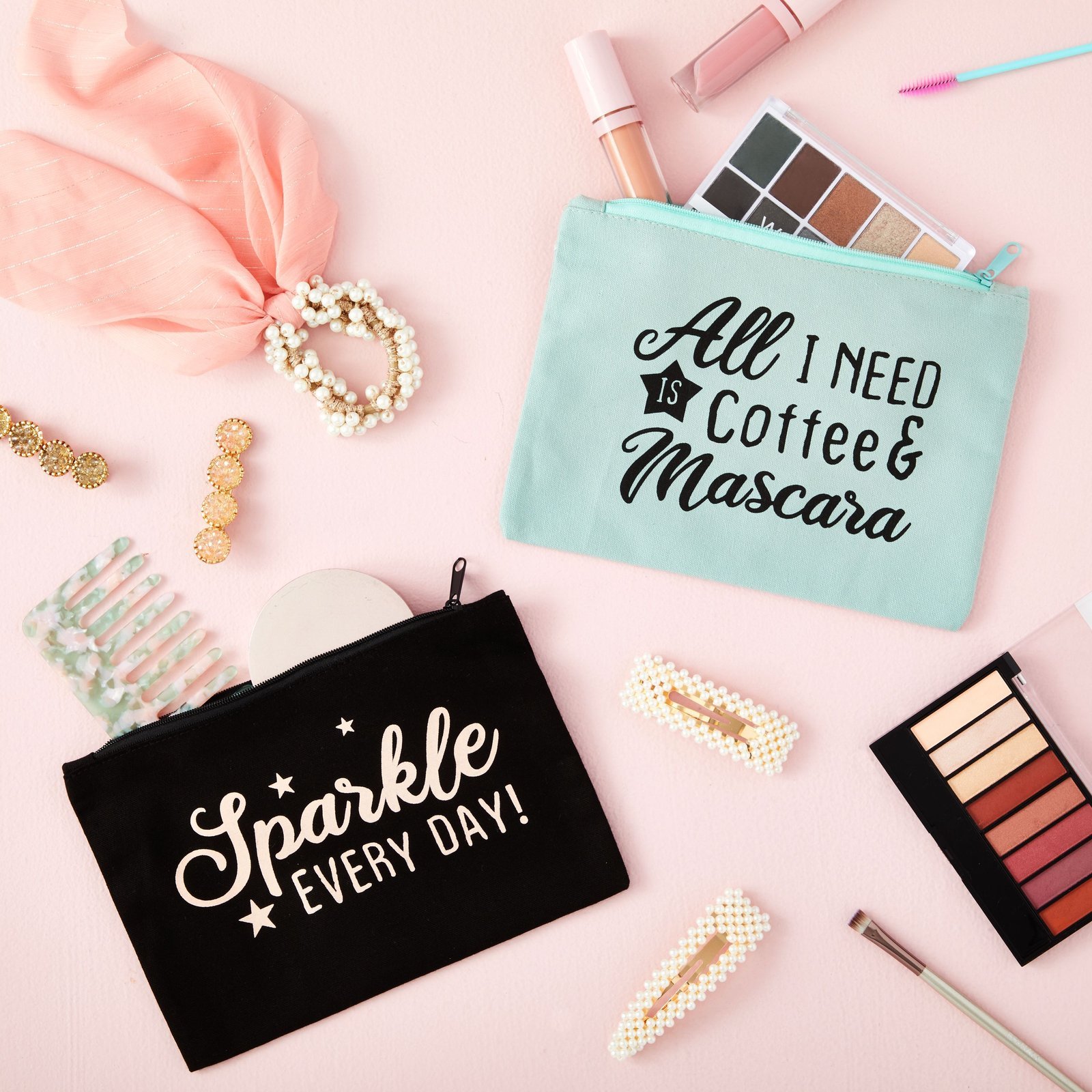 Hot sell cotton canvas zipper makeup brush collection storage bag women travel cosmetic pouch makeup lipstick organizer