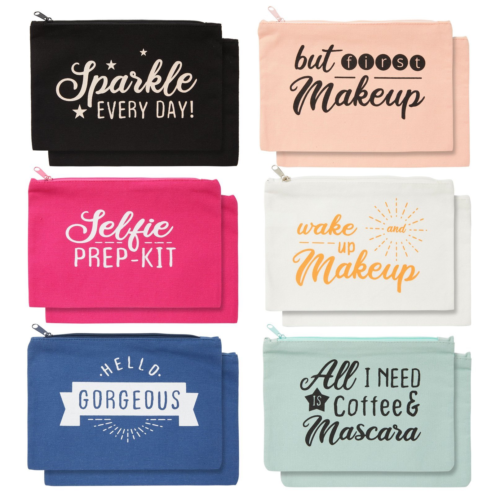 Hot sell cotton canvas zipper makeup brush collection storage bag women travel cosmetic pouch makeup lipstick organizer