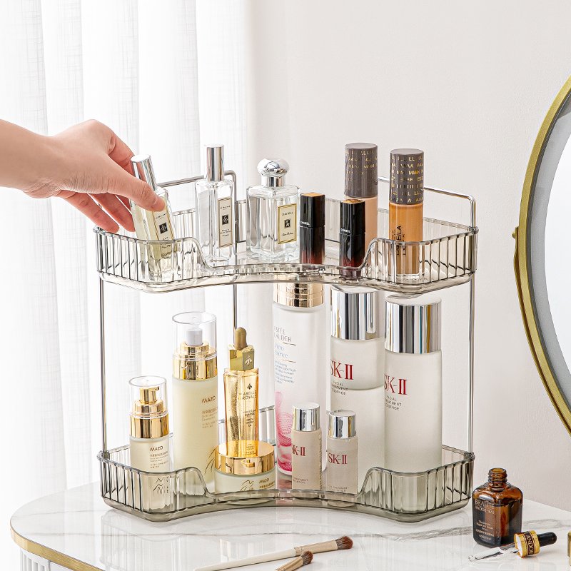 2024 Multi-layer Makeup Living Room Kitchen Display Stand Makeup Organizer Shelf Corner Bathroom Counter Organizer