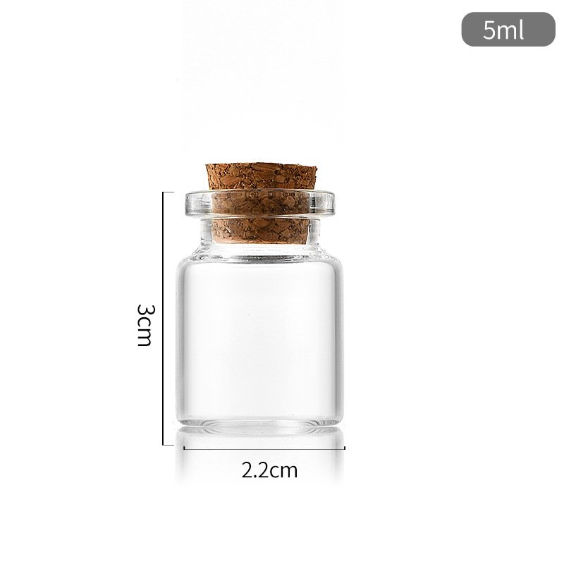 Mini Drifting Gift Wishing Glass Jar Cork Stopper Empty Clear Glass Bottles 5ml 6ml 8ml 10ml 12ml 25ml Sizes Makeup Organizers