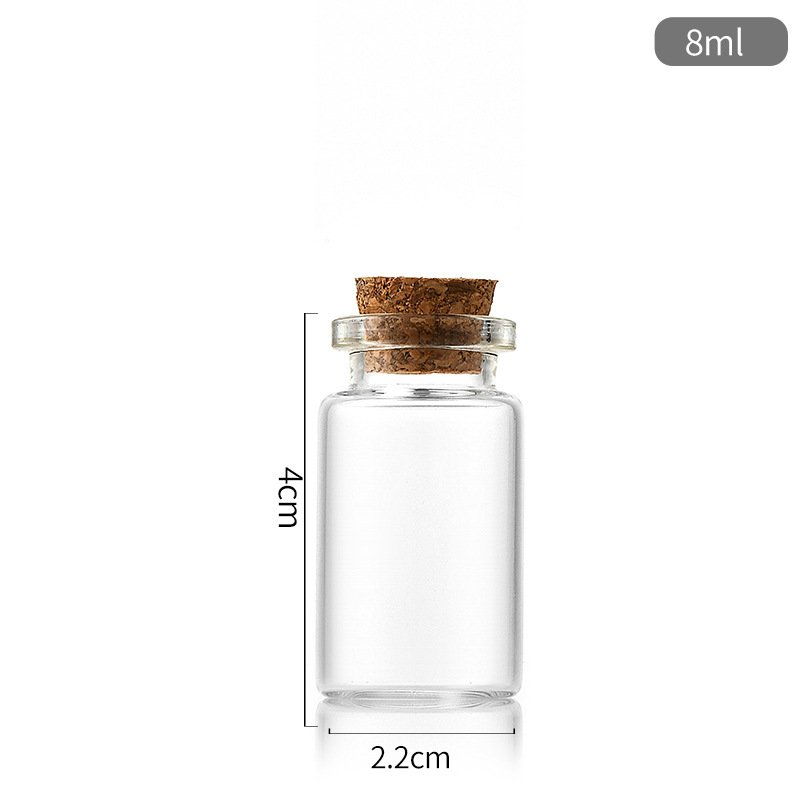 Mini Drifting Gift Wishing Glass Jar Cork Stopper Empty Clear Glass Bottles 5ml 6ml 8ml 10ml 12ml 25ml Sizes Makeup Organizers