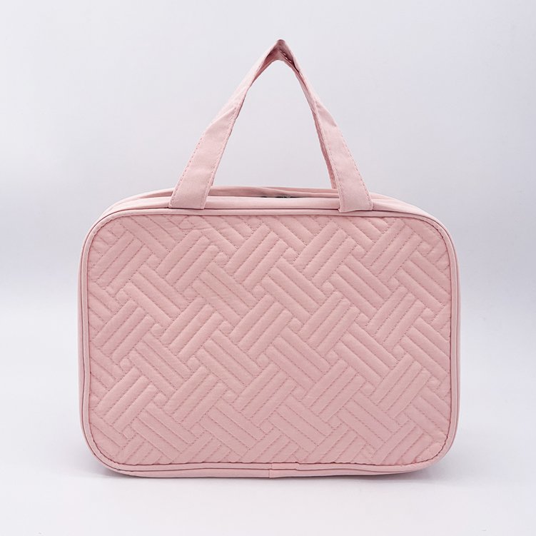 custom large waterproof travel canvas toiletry makeup organizing bag pink beauty wash cosmetic bags