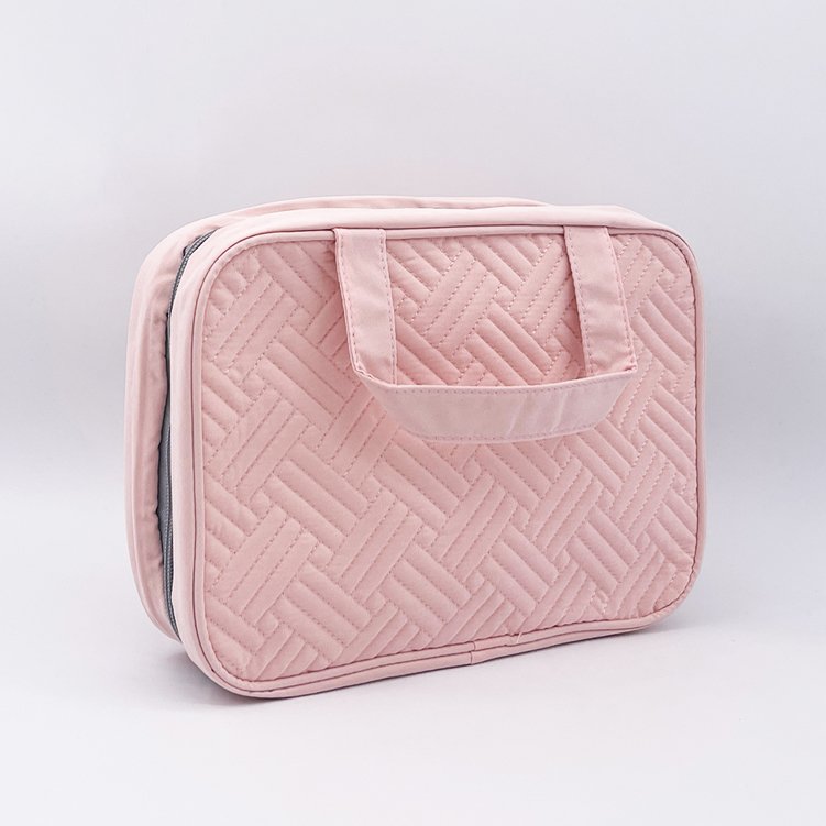 custom large waterproof travel canvas toiletry makeup organizing bag pink beauty wash cosmetic bags
