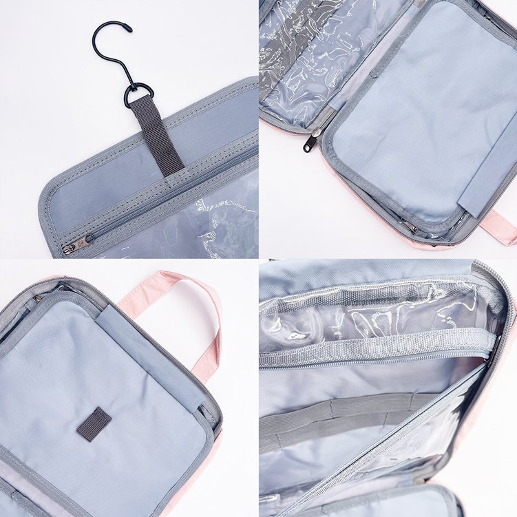 custom large waterproof travel canvas toiletry makeup organizing bag pink beauty wash cosmetic bags