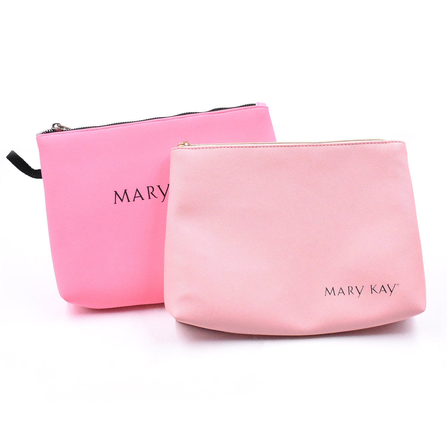 Custom Label Pink Zipper Makeup Bag Portable Travel Cosmetic Bag 2 Pcs Makeup Pouch