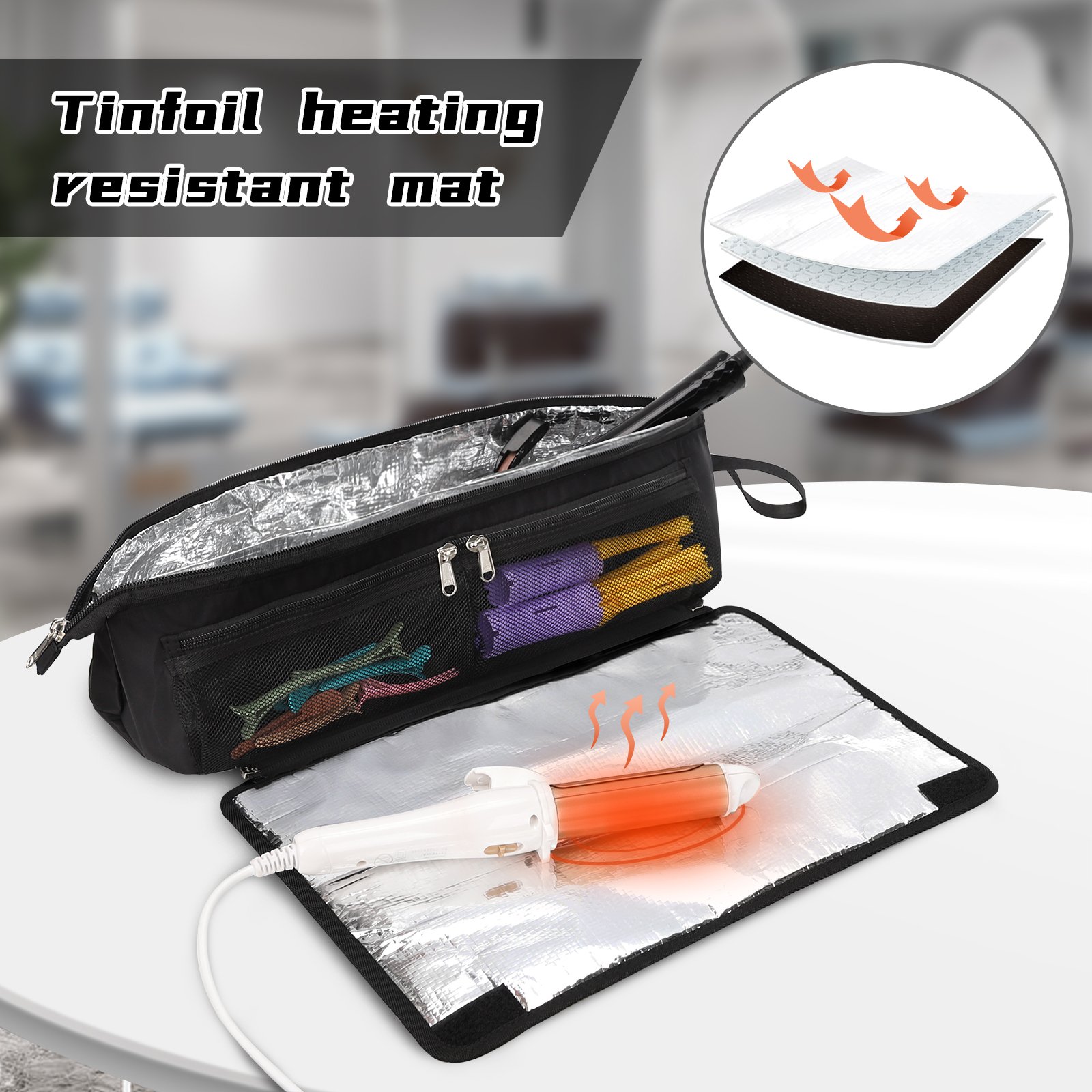 Relavel Hair Makeup Salon Organizer Bag for Barber Insulation Material Rolling bag Portable Hair Organizer bag