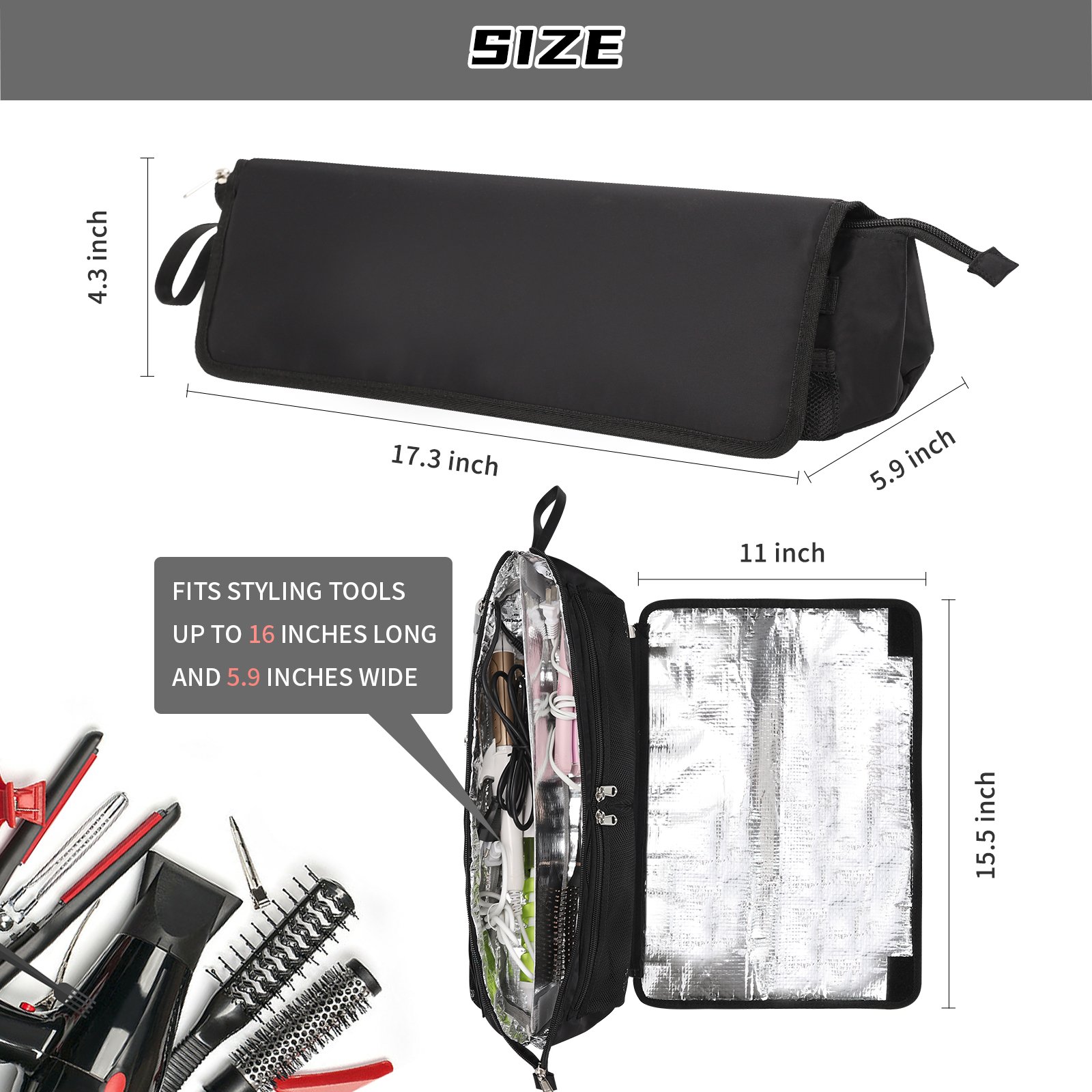 Relavel Hair Makeup Salon Organizer Bag for Barber Insulation Material Rolling bag Portable Hair Organizer bag