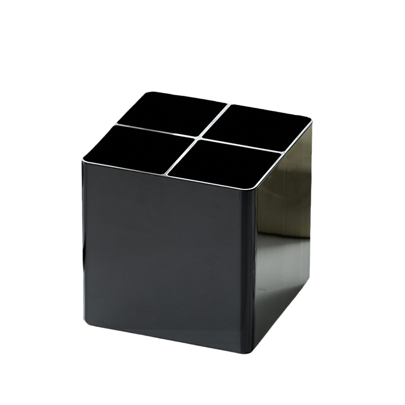 4-Section Makeup Brush & Pencil Holder Versatile Office & Cosmetic Storage Box Solution Premium Black Acrylic Desk Organizer