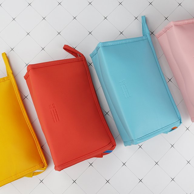Custom Log Candy Color cosmetic pouch PU travel makeup bag for women