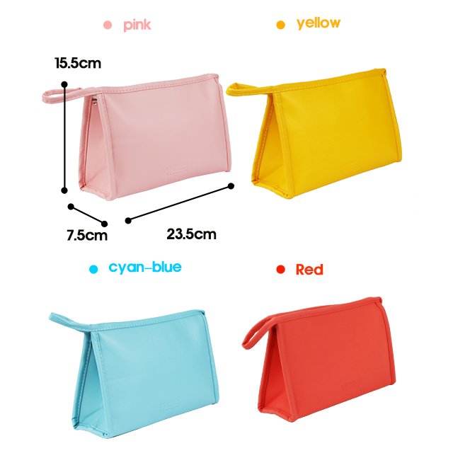 Custom Log Candy Color cosmetic pouch PU travel makeup bag for women