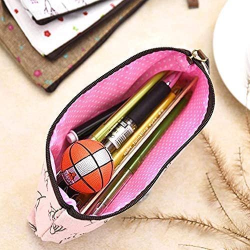 Custom cute rustic floral travel multifunctional flower tree coin zipper pencil case canvas makeup cosmetic bag