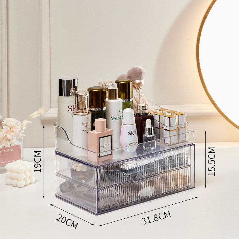 2024 Multifunction Transparency Cosmetic Organizer Desktop Clear Jewelry Plastic Makeup Drawer Lipstick Acrylic Storage Box