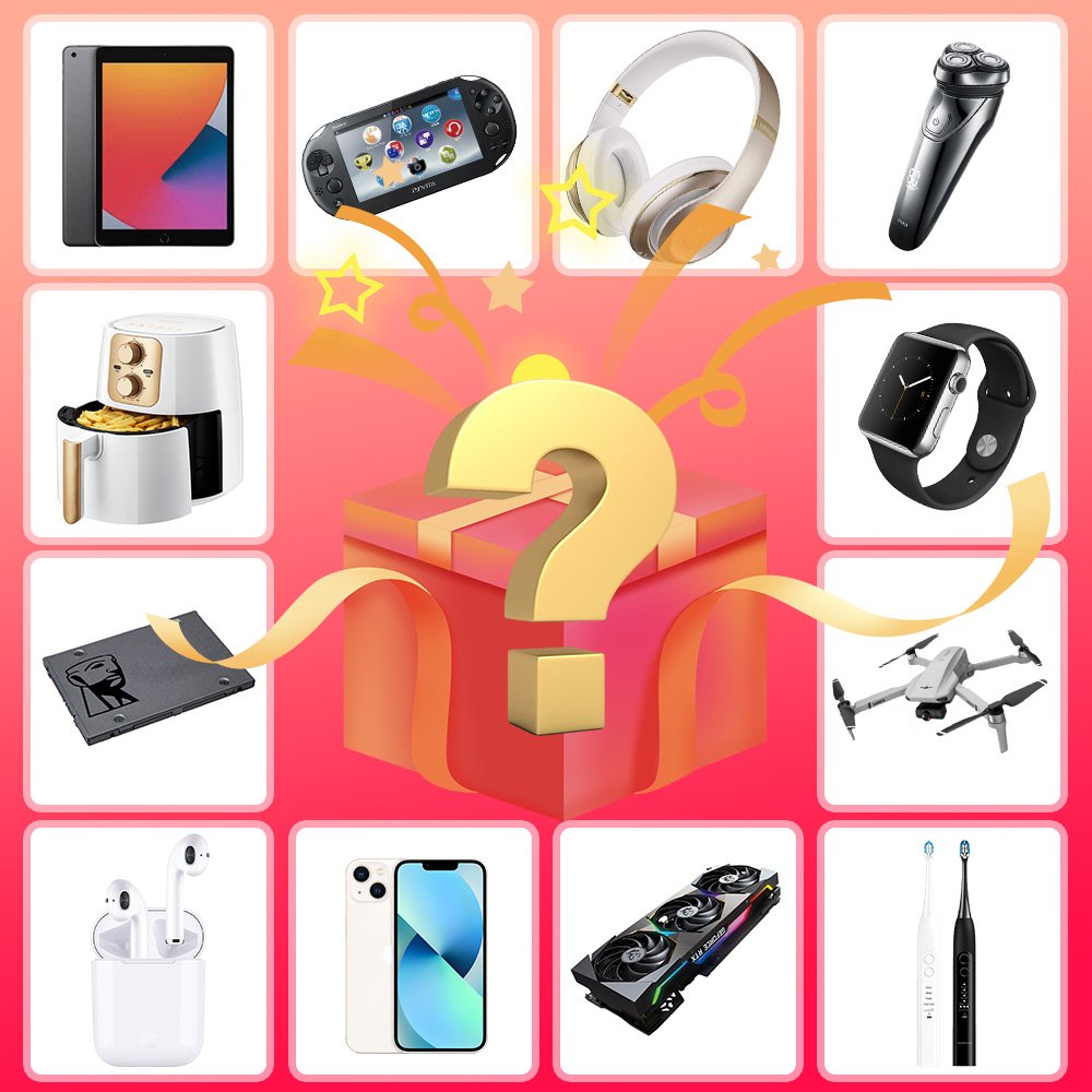 Valentine's Day Mystery Box with 10 items or more inside the box may open:LED Makeup Mirror Thermal printer portable speaker