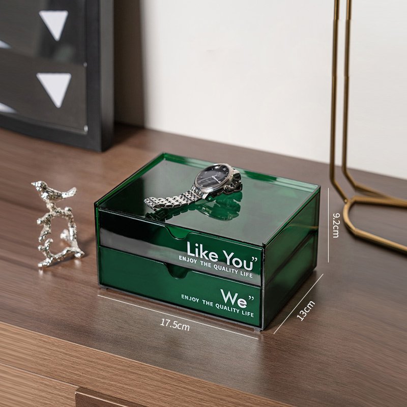Gloss Acrylic Makeup Organizer Iridescent Dustproof Storage Box 2 3 4 Drawer For Home Decoration