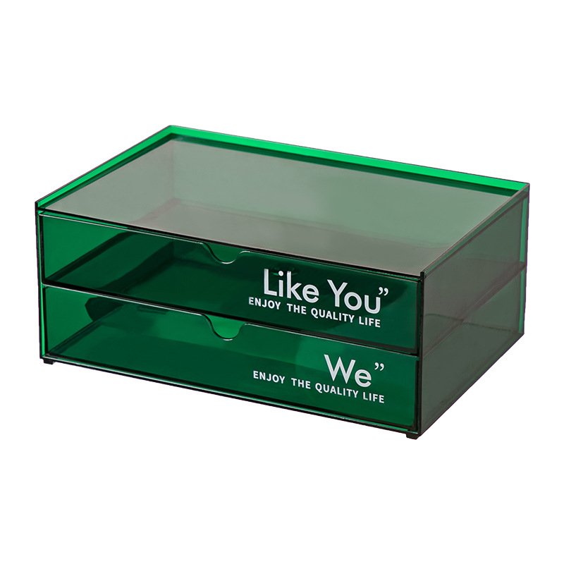Gloss Acrylic Makeup Organizer Iridescent Dustproof Storage Box 2 3 4 Drawer For Home Decoration