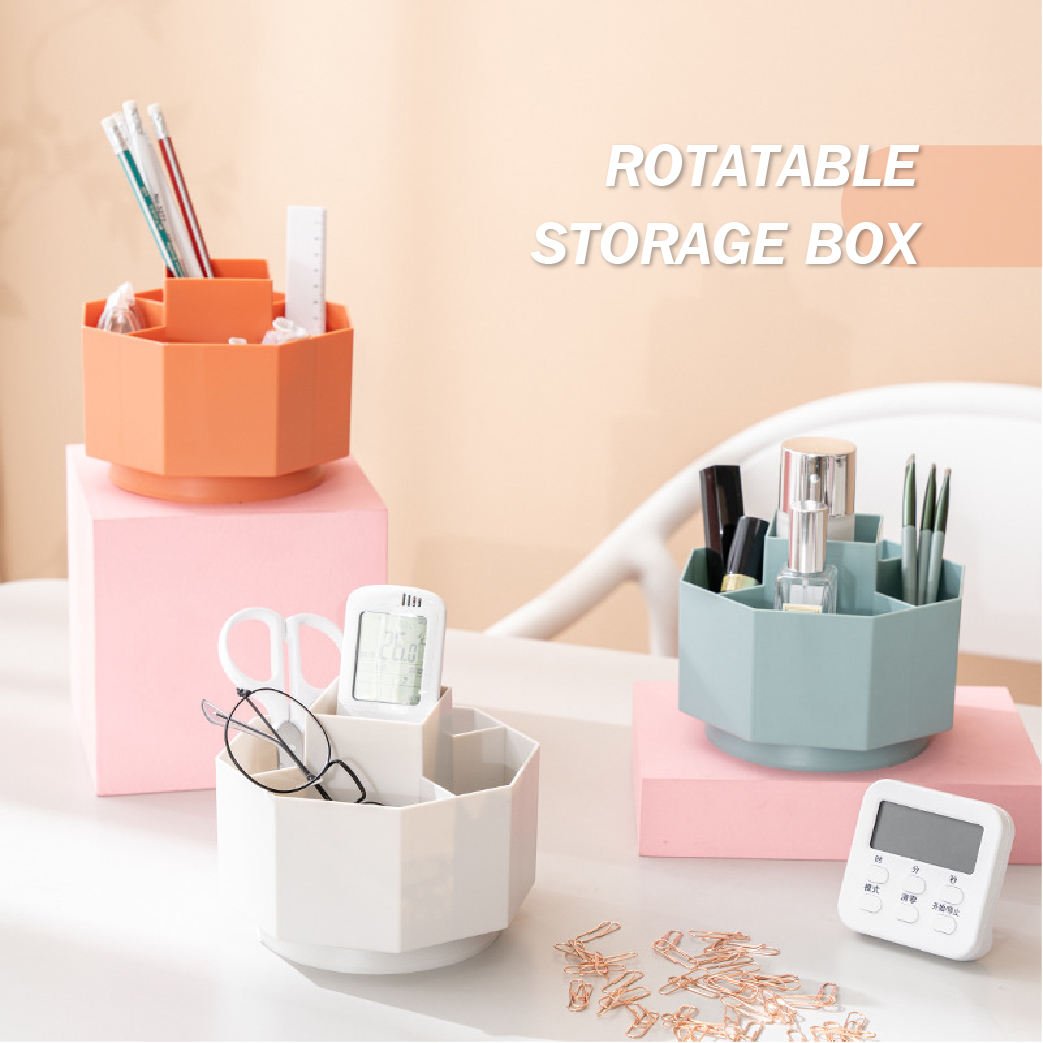 Home accessories 360-Degree Spinning Pencil Pen Desk Organizers Desktop Makeup Cosmetic Storage Box