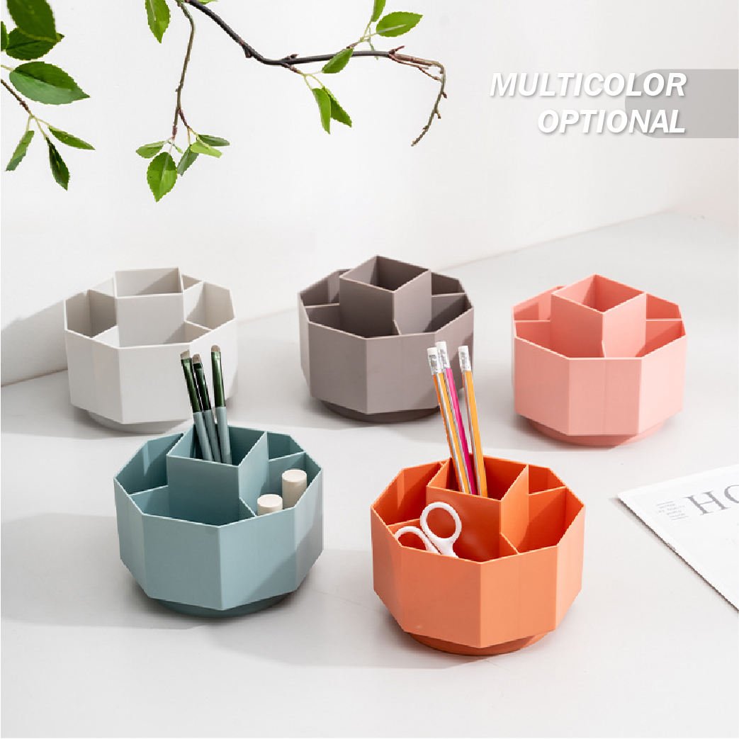 Home accessories 360-Degree Spinning Pencil Pen Desk Organizers Desktop Makeup Cosmetic Storage Box