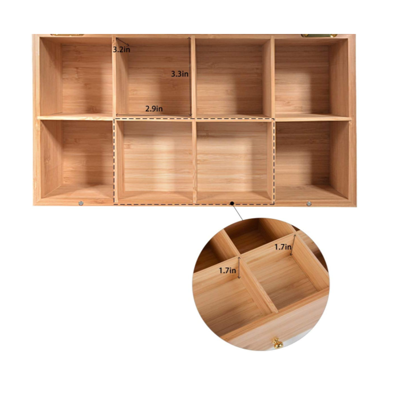 8 compartments 1 drawer Brushes teabag, Eyeshadow, Lotions, Lipstick, Nail Polish Makeup Desk Cosmetic Storage Box Organizer