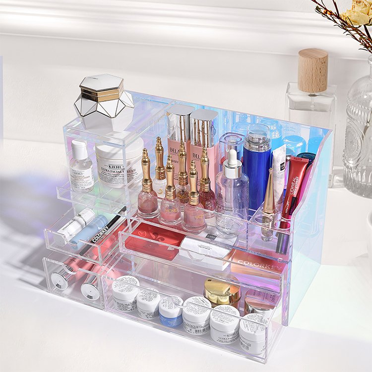 Acrylic Skin Care Makeup Organizer Cosmetic Storage Organizer Box for Vanity